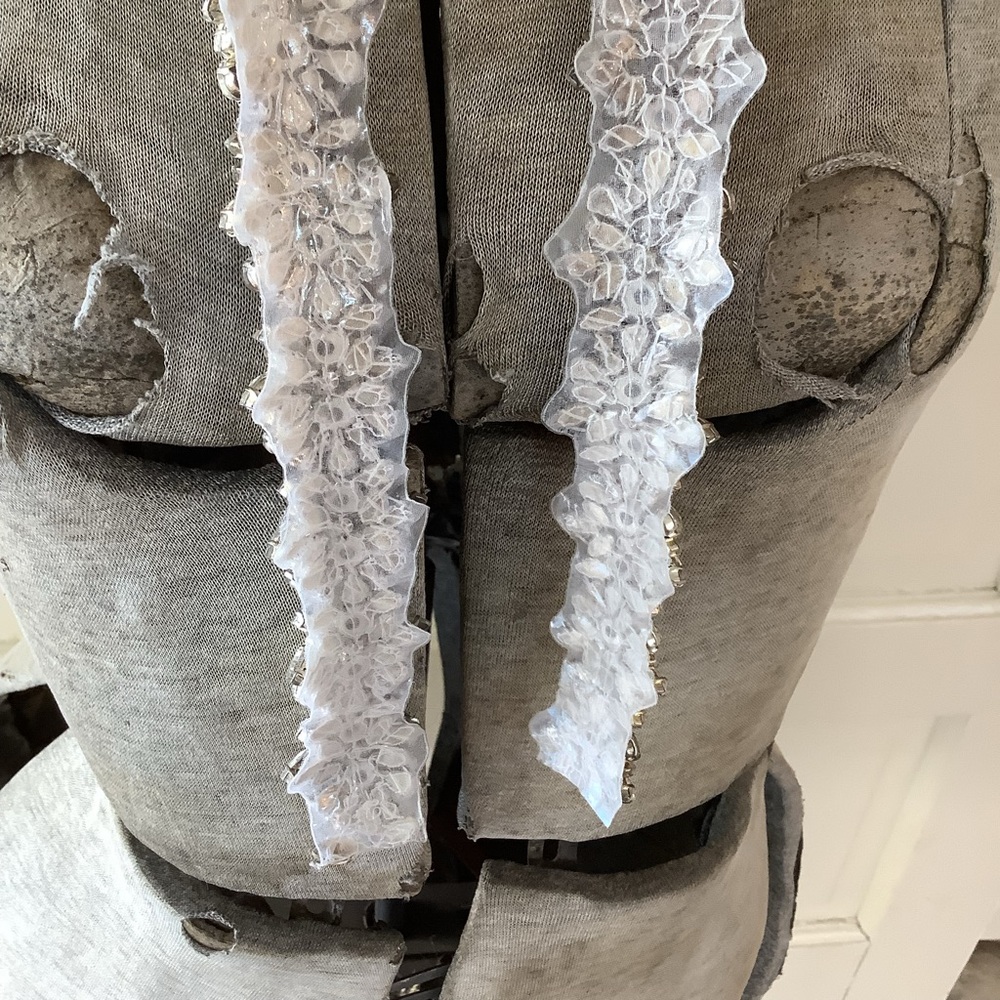 🆕 One Yard Rhinestone Wedding Dress Appliqué Belt Design - Picture 2 of 11